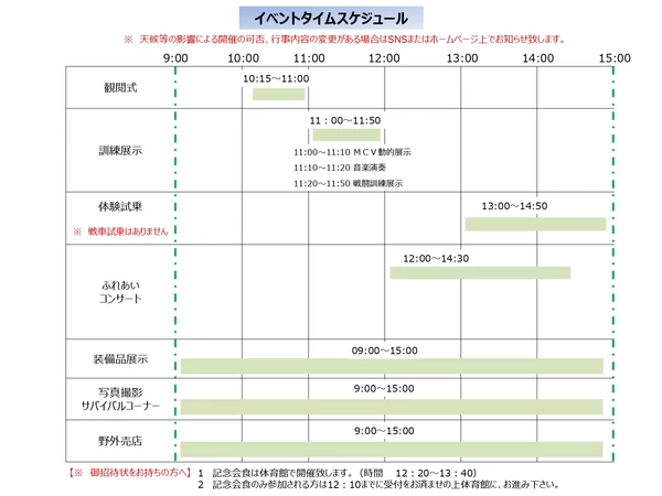 イベント タイムスケジュール