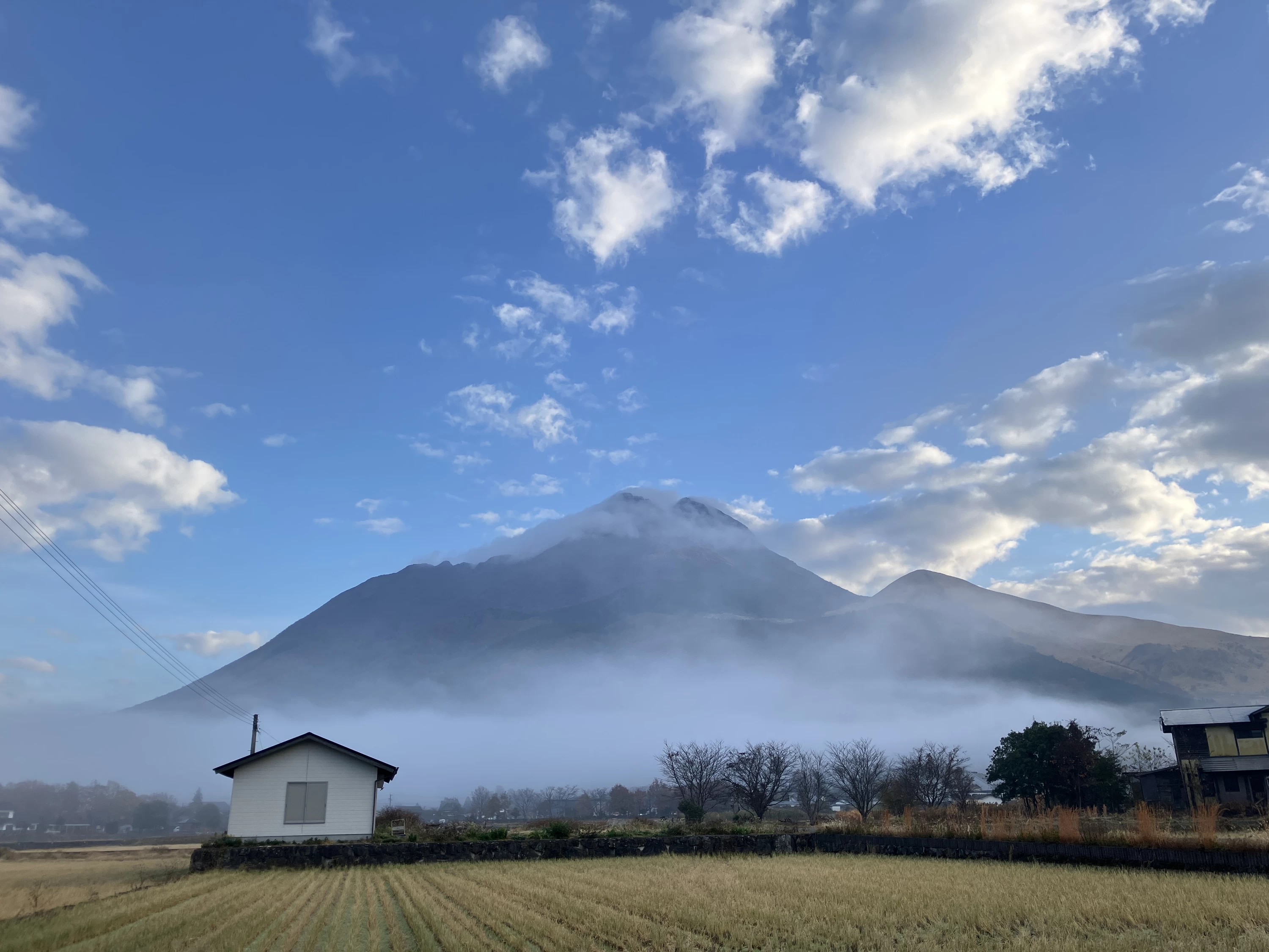 朝霧の中の由布岳