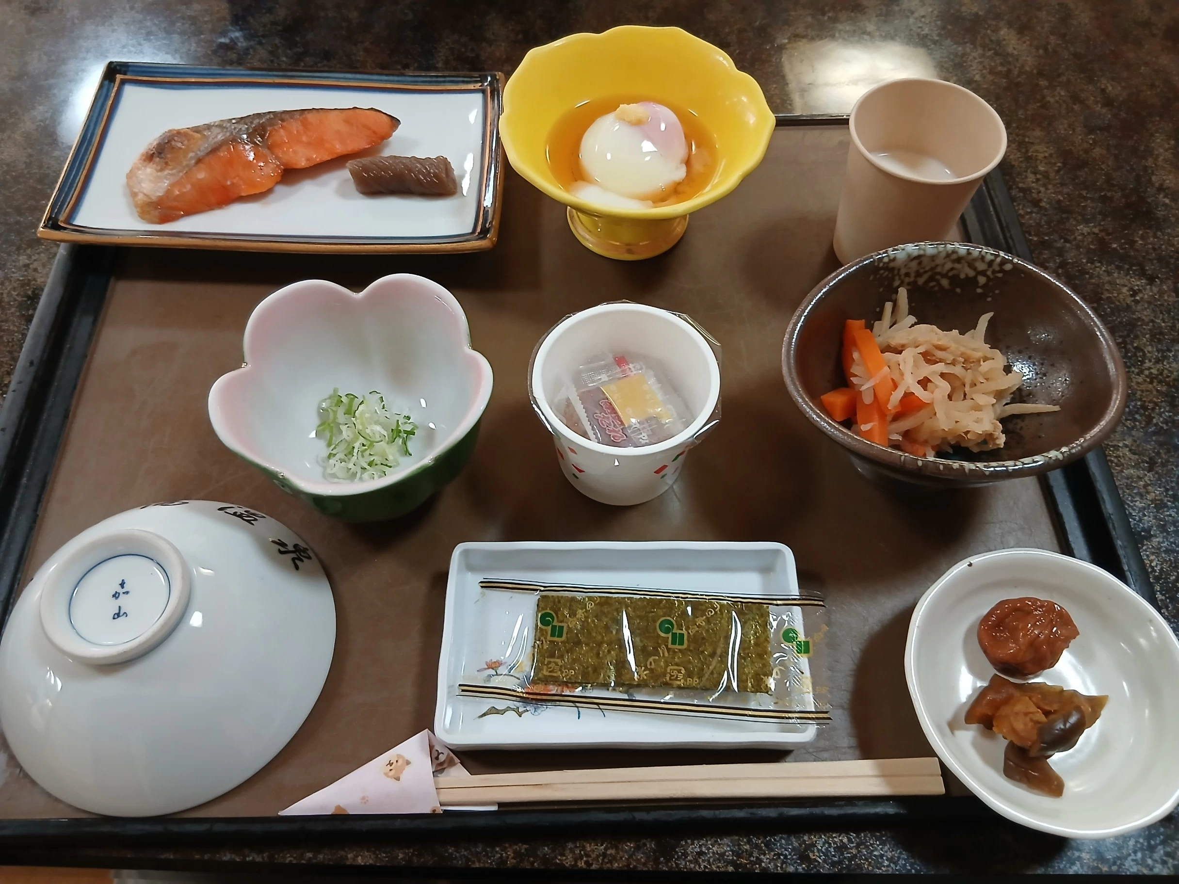 幸乃湯温泉の朝食の膳