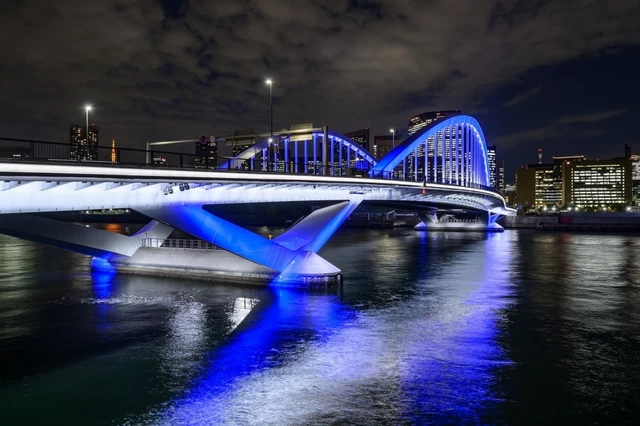 今年誕生した橋からの新・東京夜景「築地大橋橋詰広場付近」
