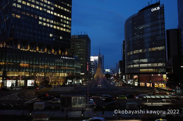 名古屋駅前　モニュメント「飛翔」。2020年2月の撮影