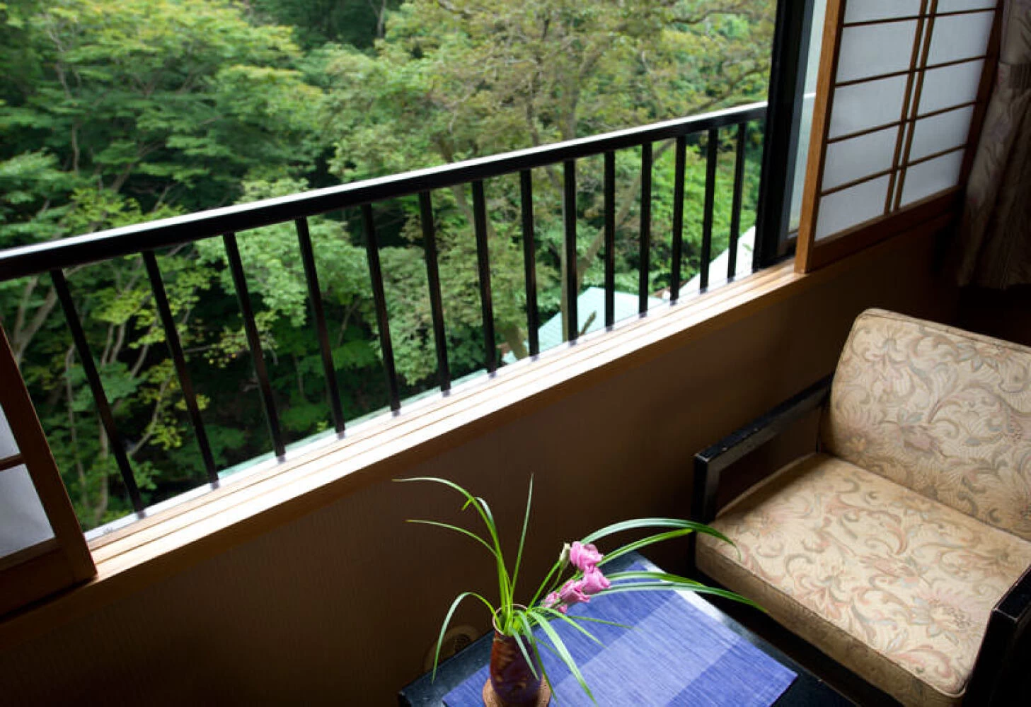 部屋の窓から見えるのは那須の大自然