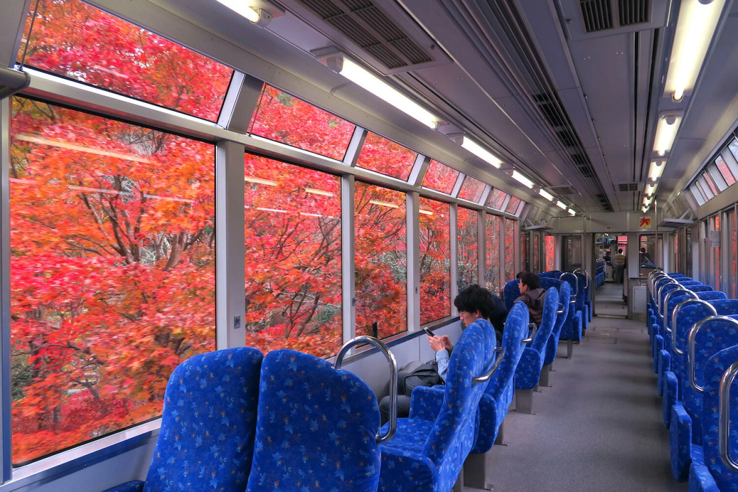  「展望列車きらら」の窓向き座席