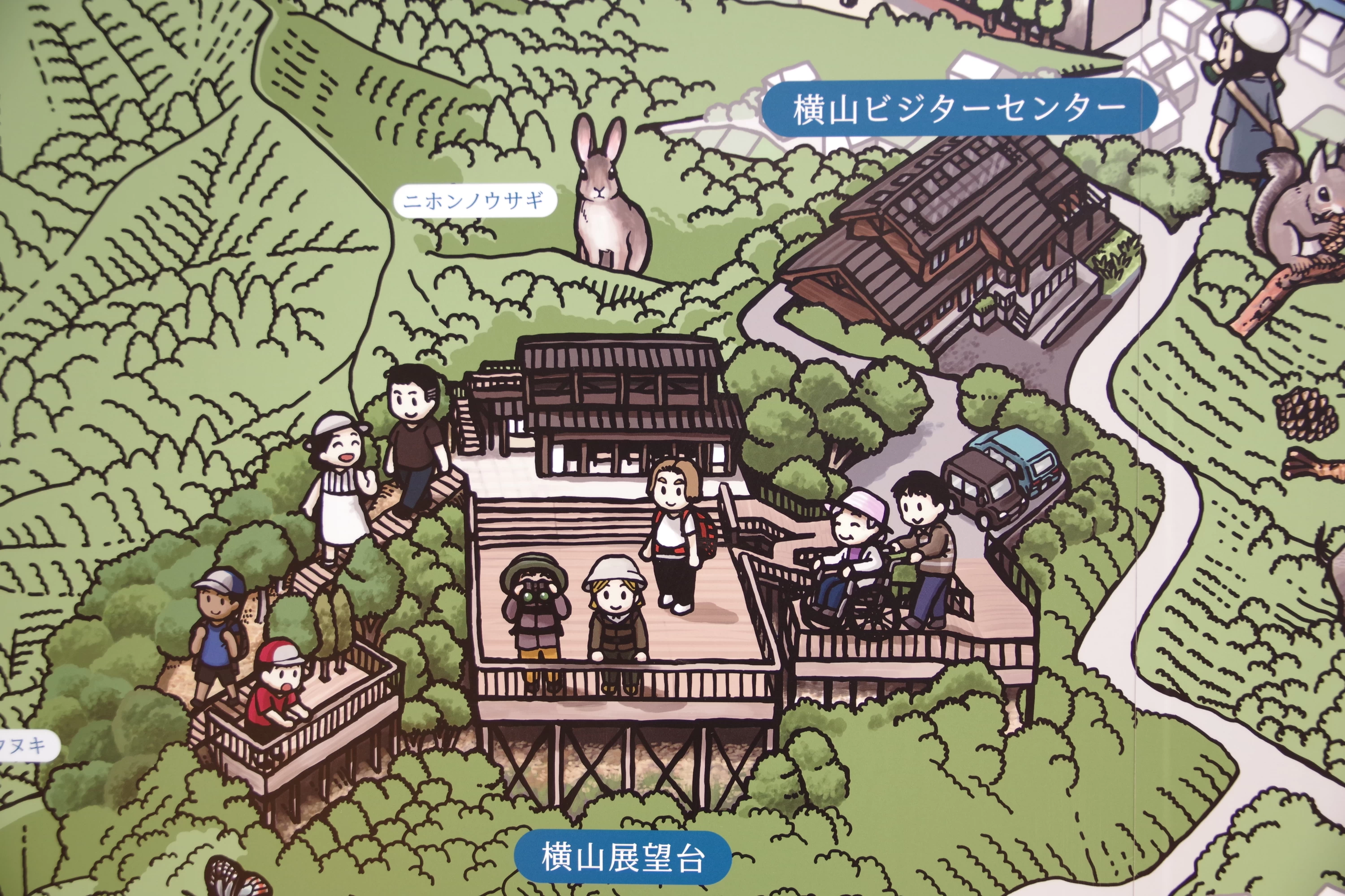 伊勢志摩を紹介した絵地図の中には、車いすの人の姿も！
