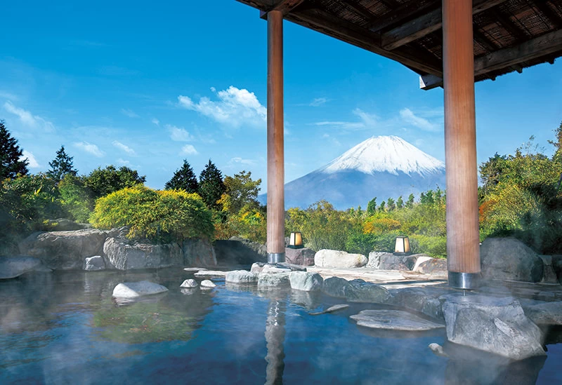 間近に富士山を拝める露天風呂