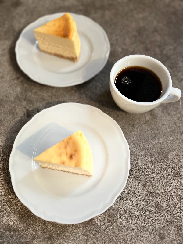 「チーズcake」とコーヒー