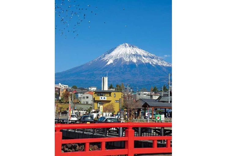 神社から眺める富士山