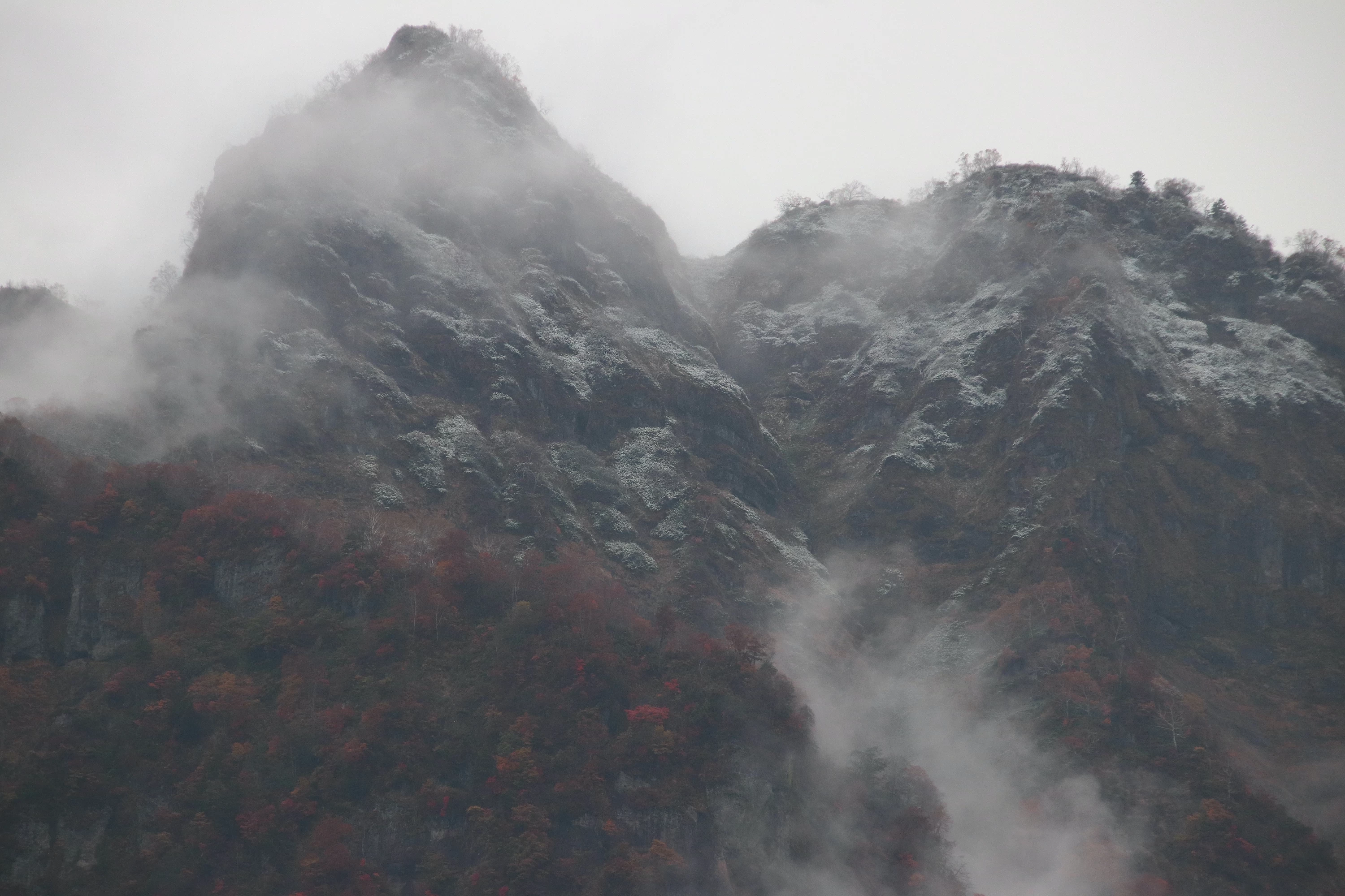 冠雪は晩秋から初冬への移行の合図