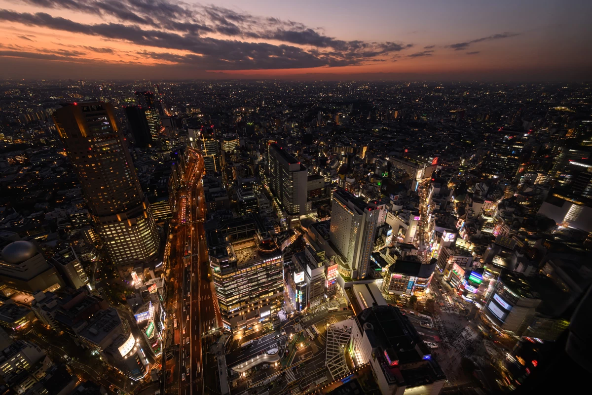 渋谷スカイからの夜景　©︎渋谷スクランブルスクエア