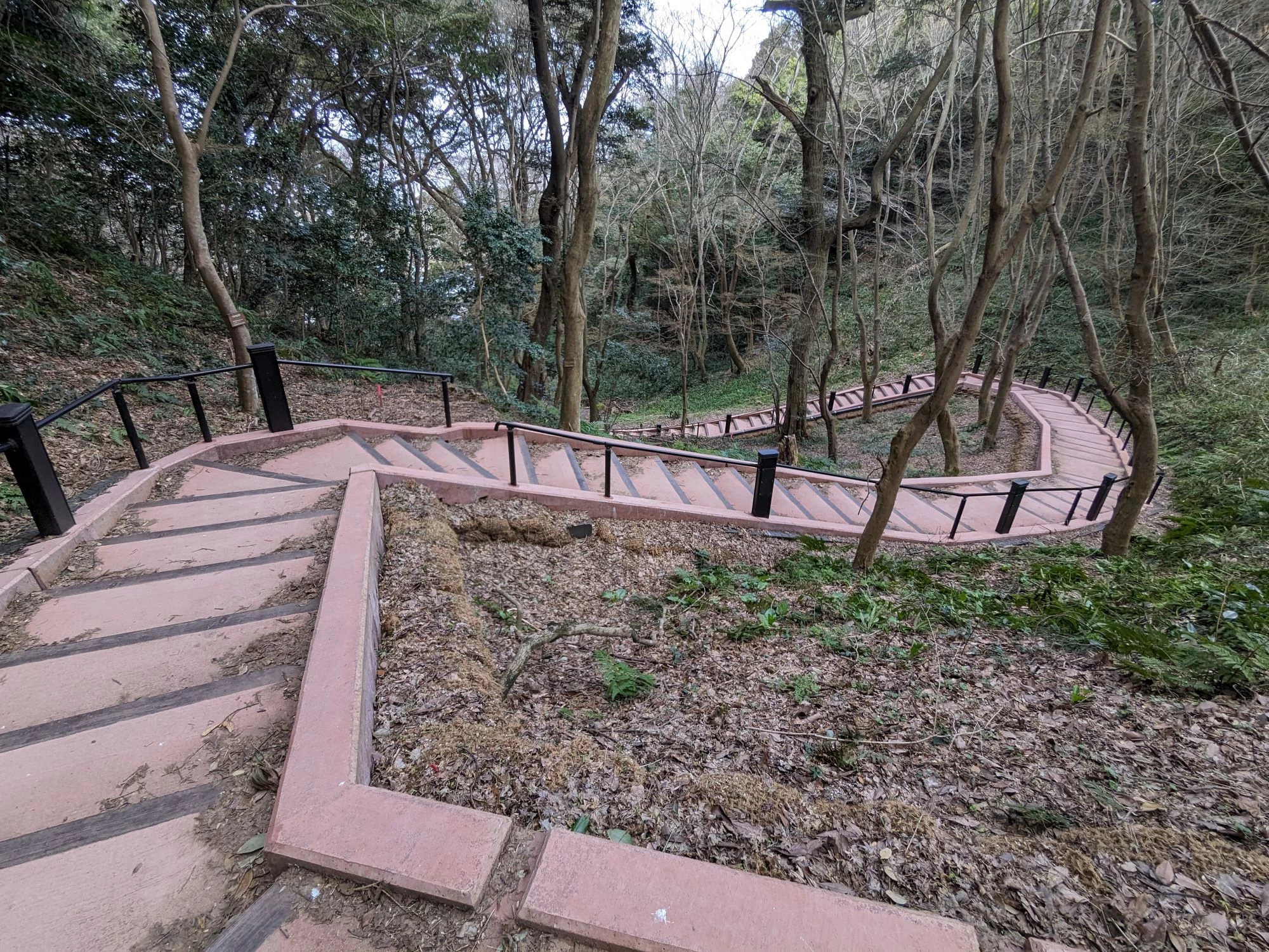 整備された登城路（湊山公園駐車場側）　現地にて撮影
