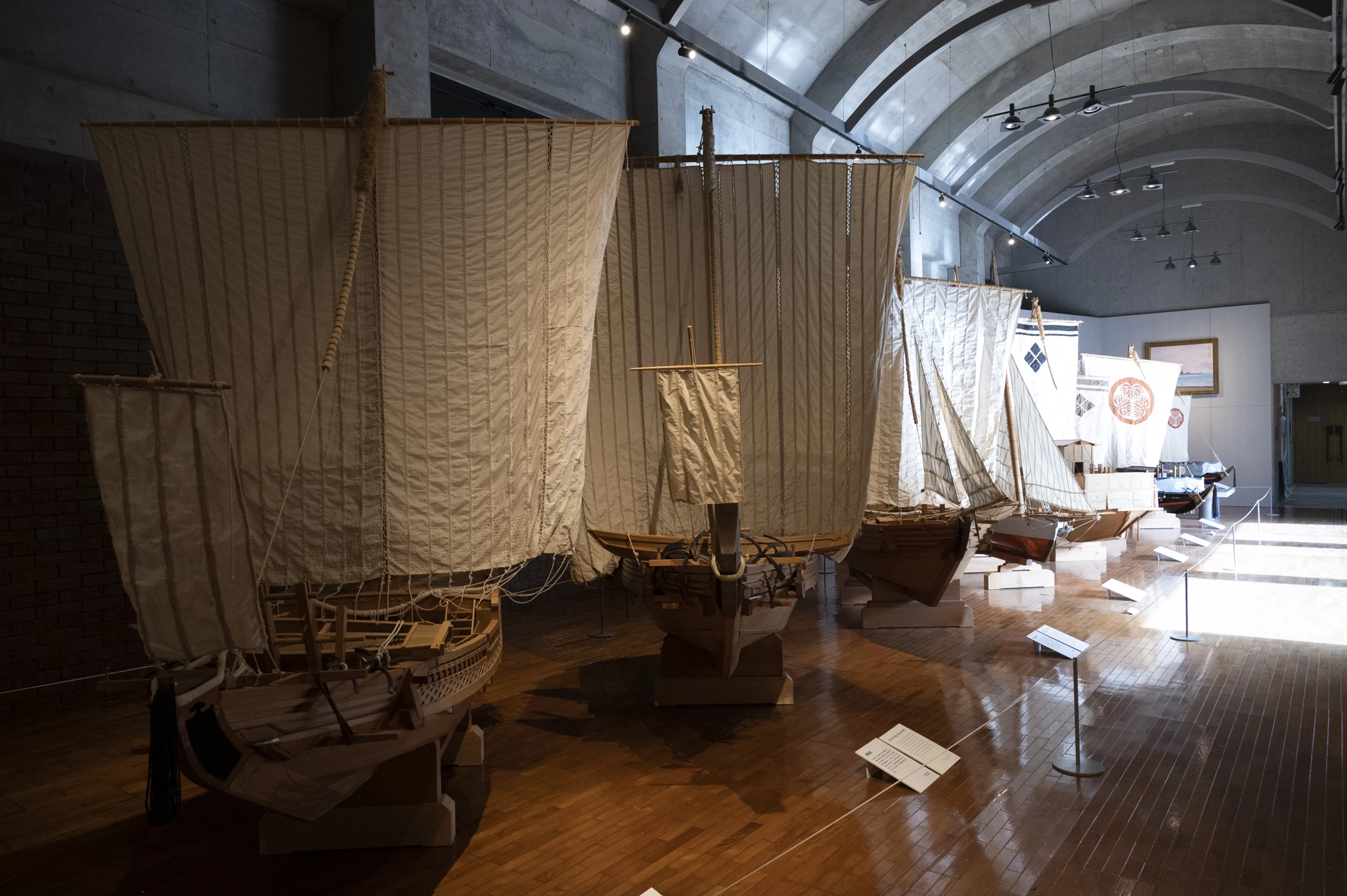 駿河湾で活躍した武田軍や徳川軍の船の模型も展示されている