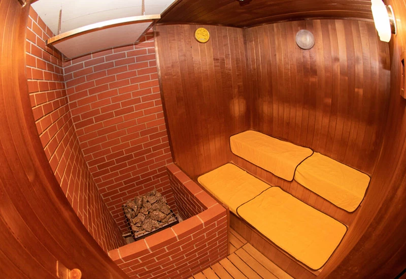 熱めの温度でしっかりと温まるサウナ
