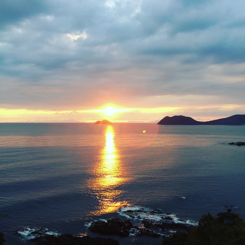 白浜温泉からの夕日①