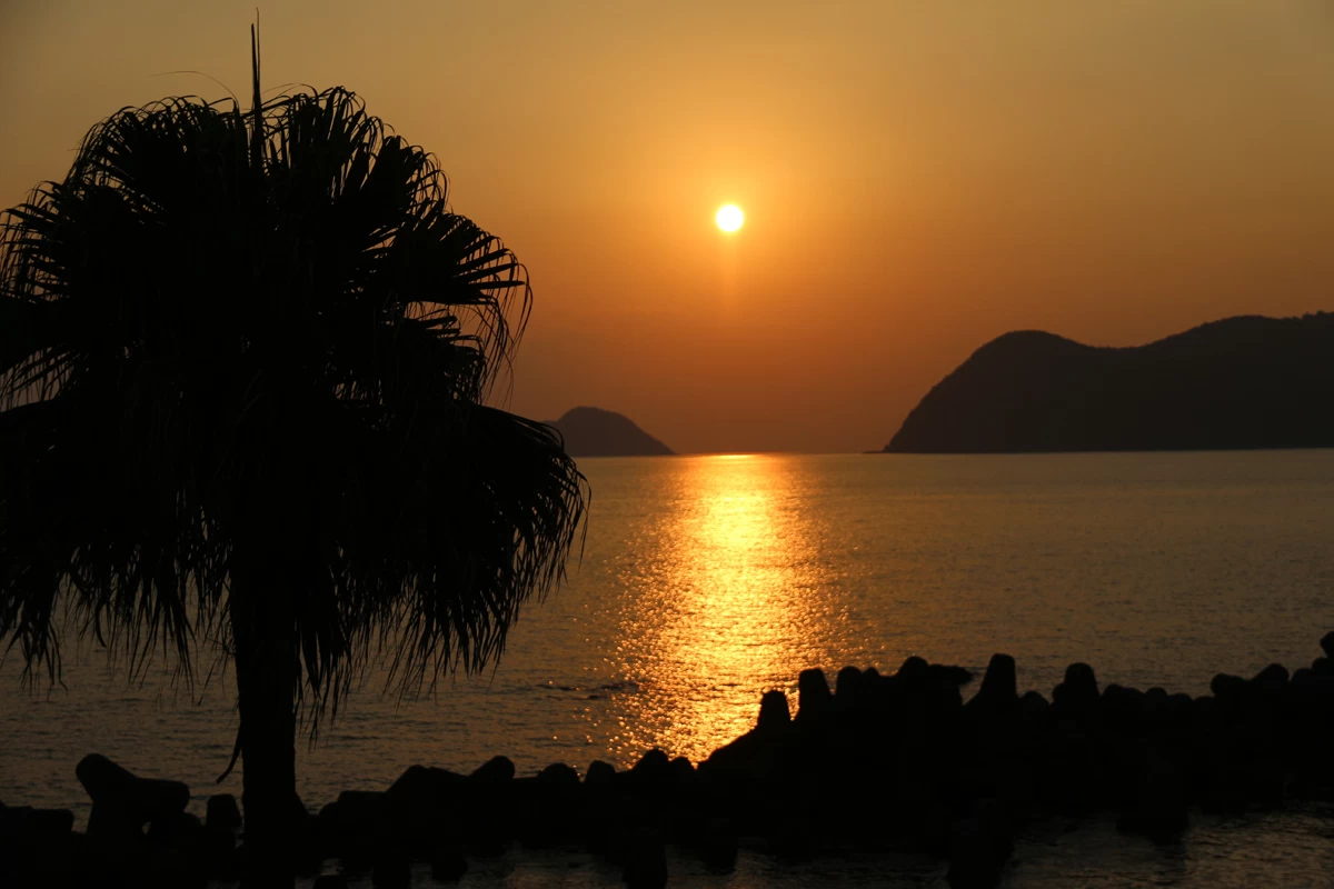 白浜温泉からの夕日②
