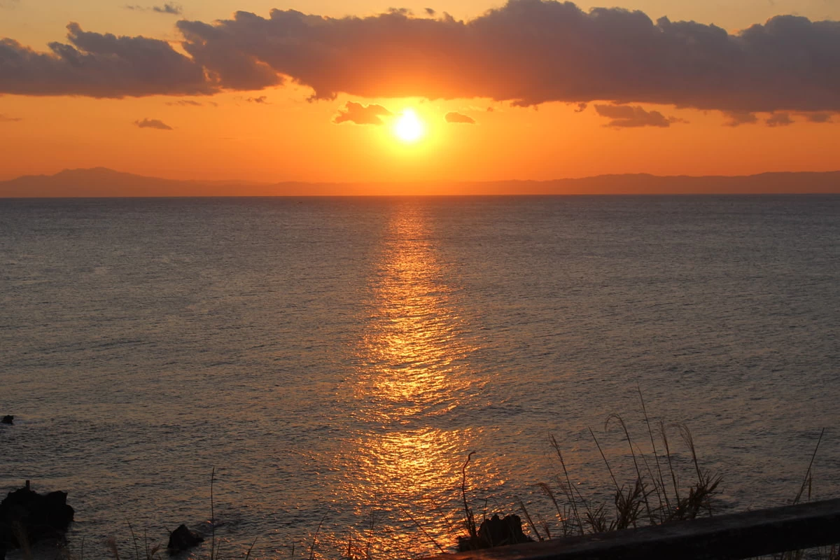 美しい夕日を堪能できる