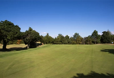 充実した練習場でウォーミングアップ