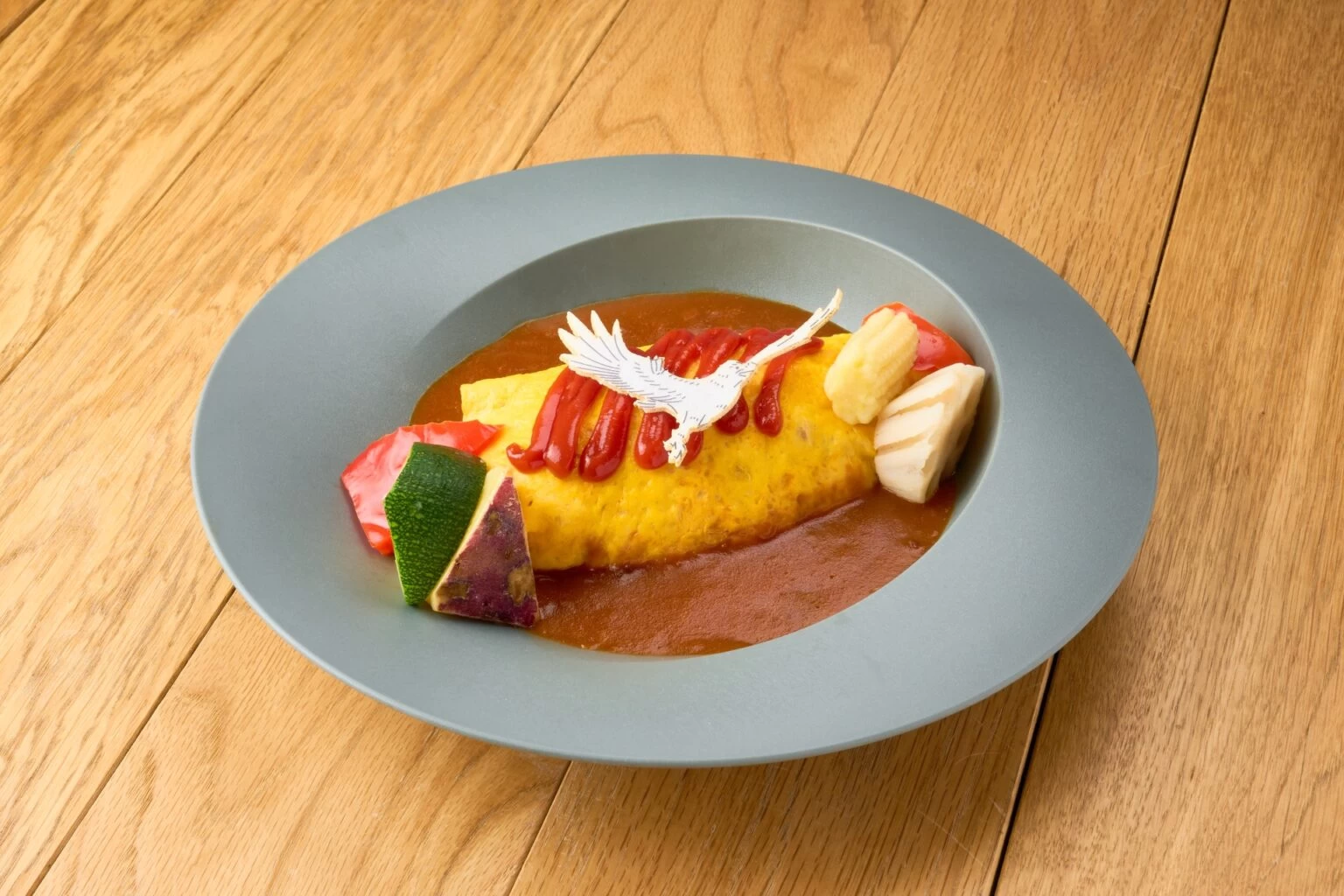 化石発掘オムライス