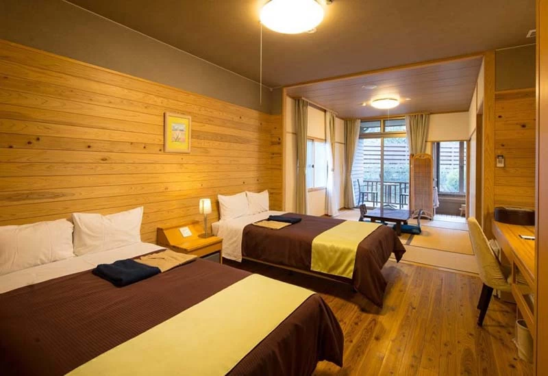 鹿児島県産の木材でぬくもりのある客室