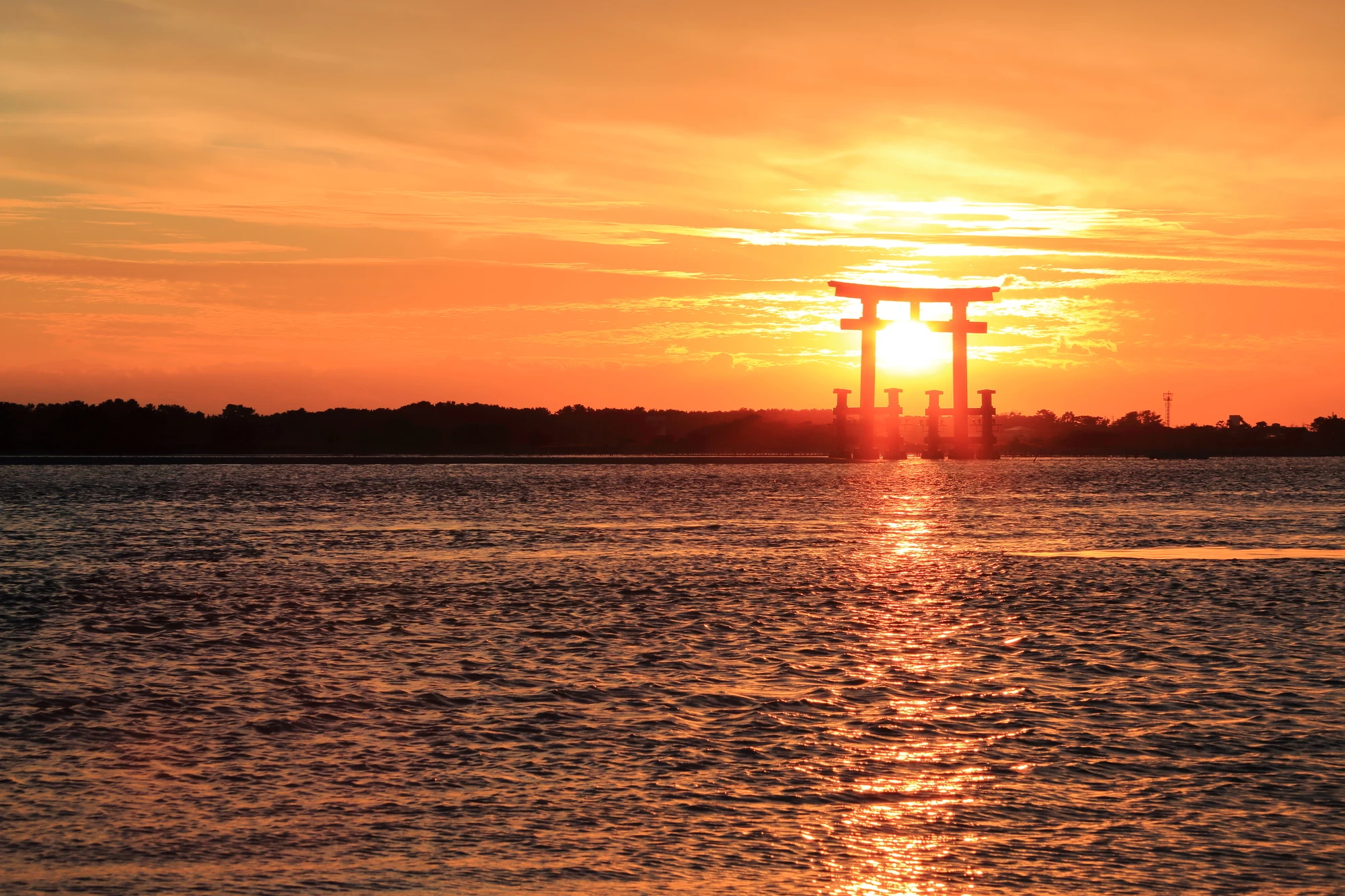 弁天島海浜公園の夕日