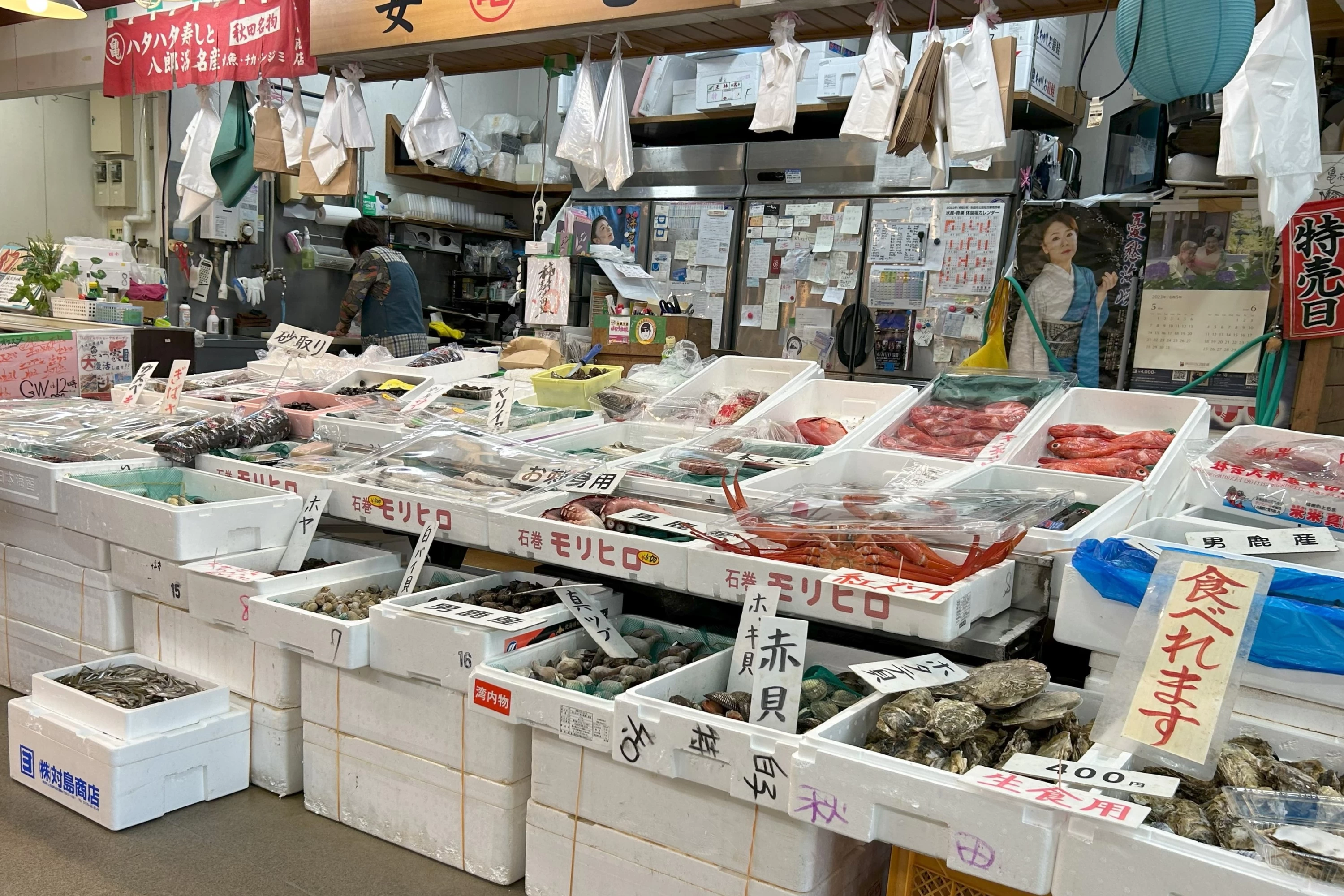 新鮮な魚介類も豊富（現地にて撮影）