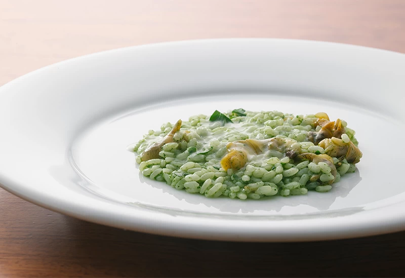 季節のリゾットで自家栽培のお米を堪能