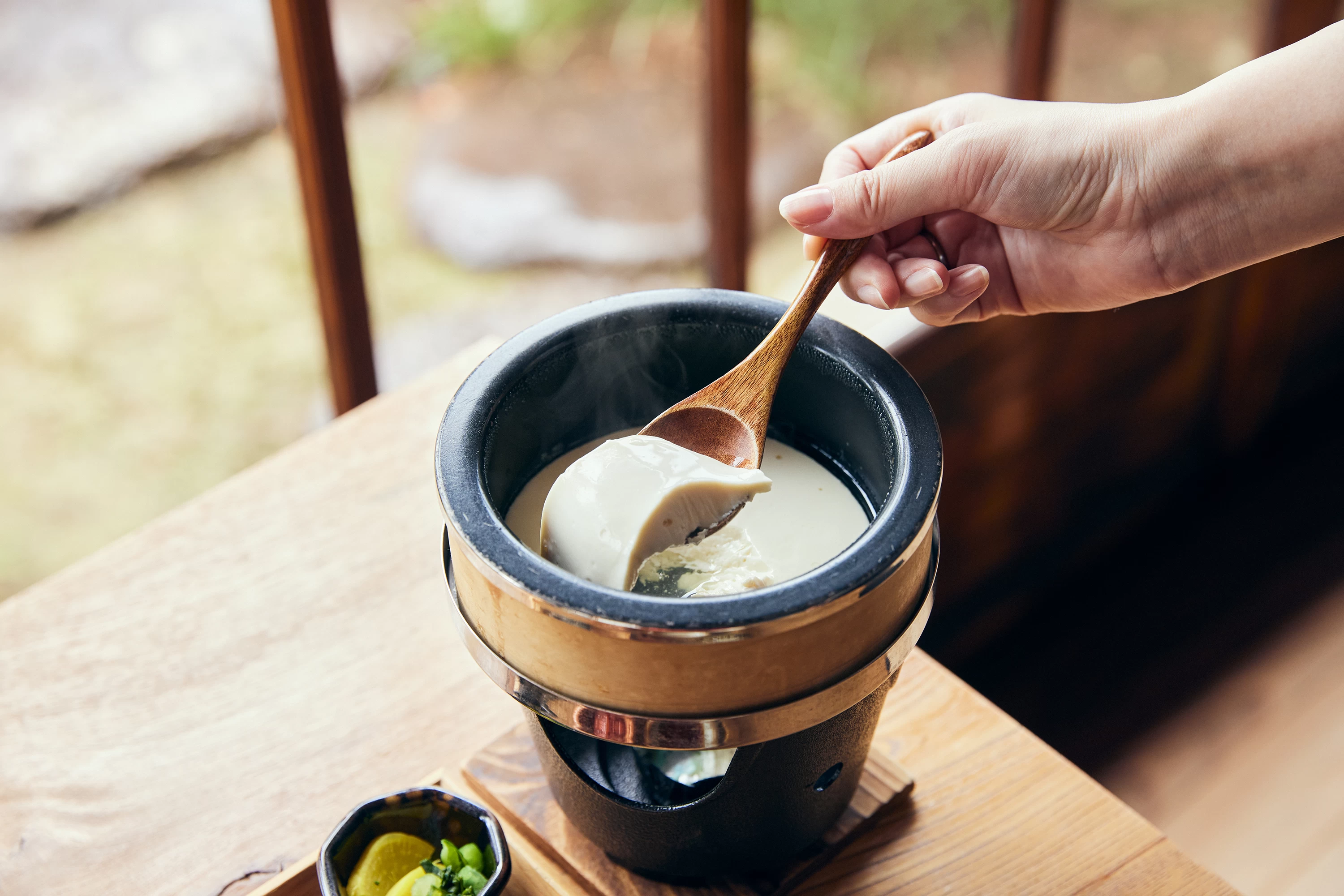 ランチに660円で追加できる「天水分豆腐」