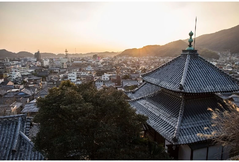 竹原市街を一望