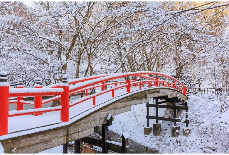 河鹿橋（雪）