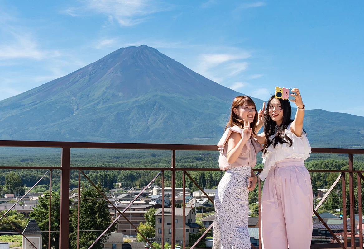 デッキの上は富士山フォトスポット