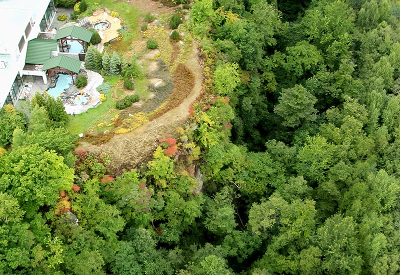 大雪山を一望できる展望露天風呂