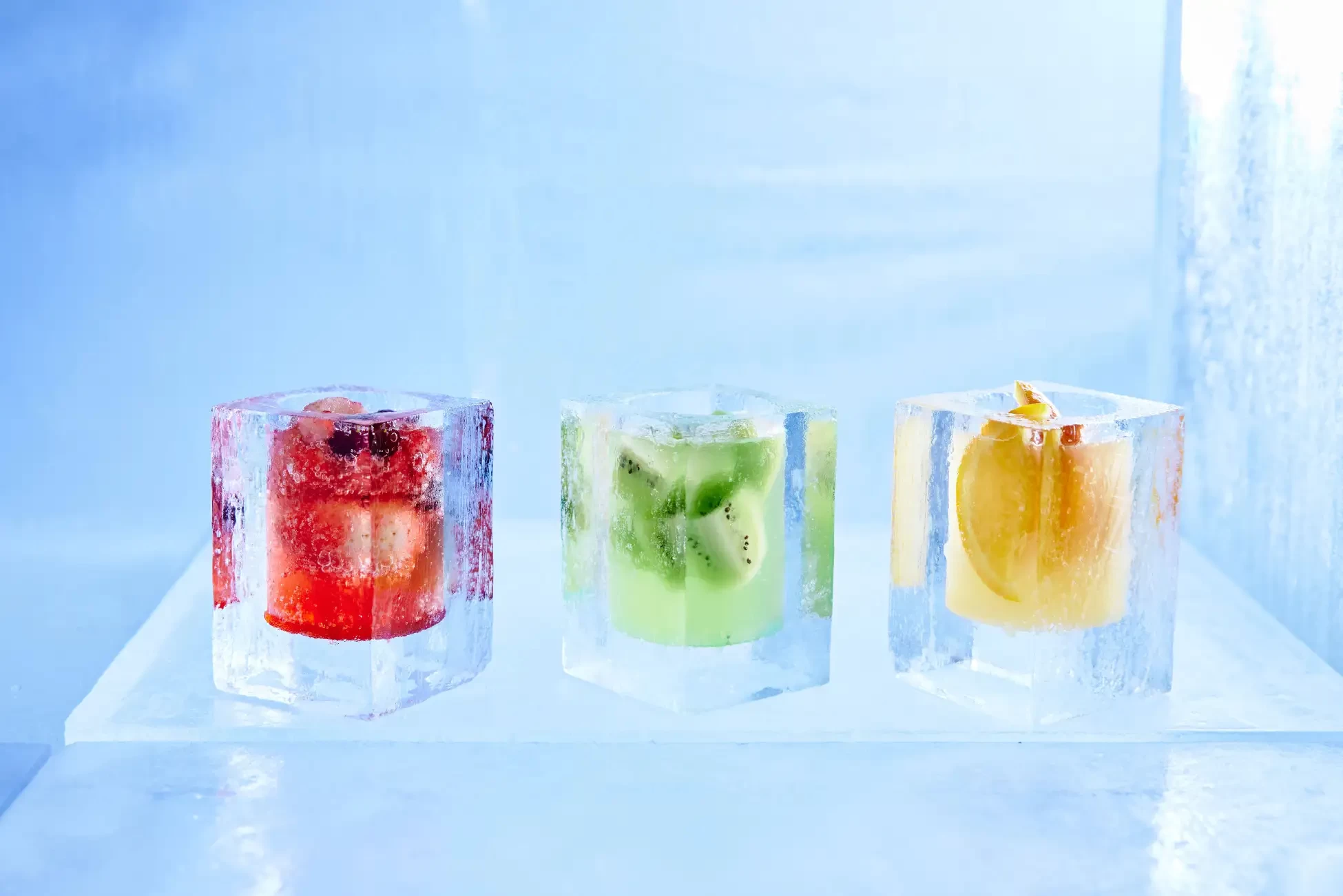 氷のフルーツカクテル
