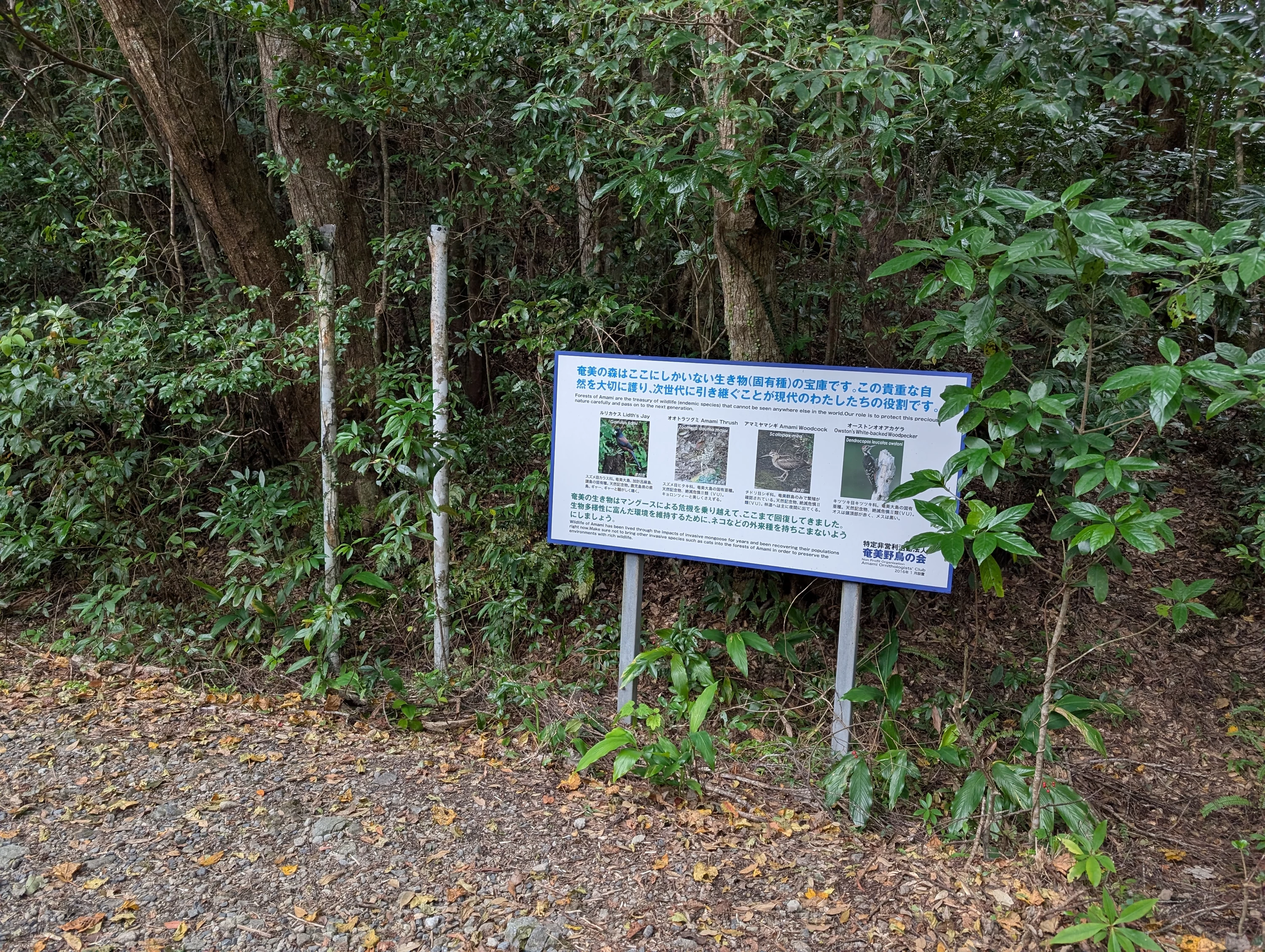 自然保護の看板（現地にて撮影）