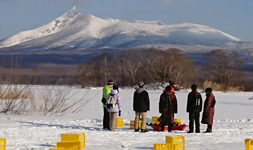 ワカサギ釣りの様子①