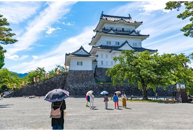 天守閣を見上げて