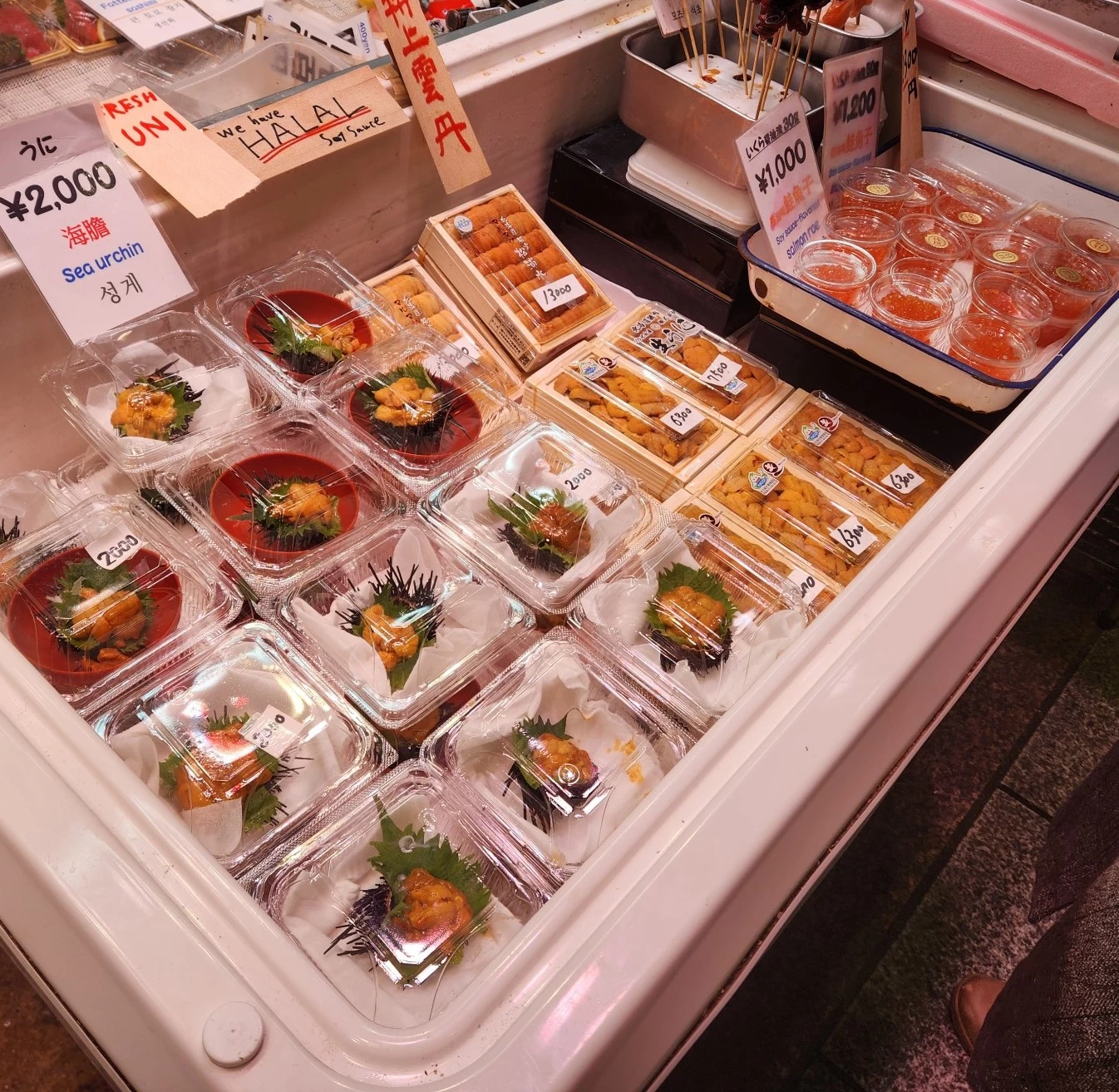鮮魚がずらりと並ぶ店頭①