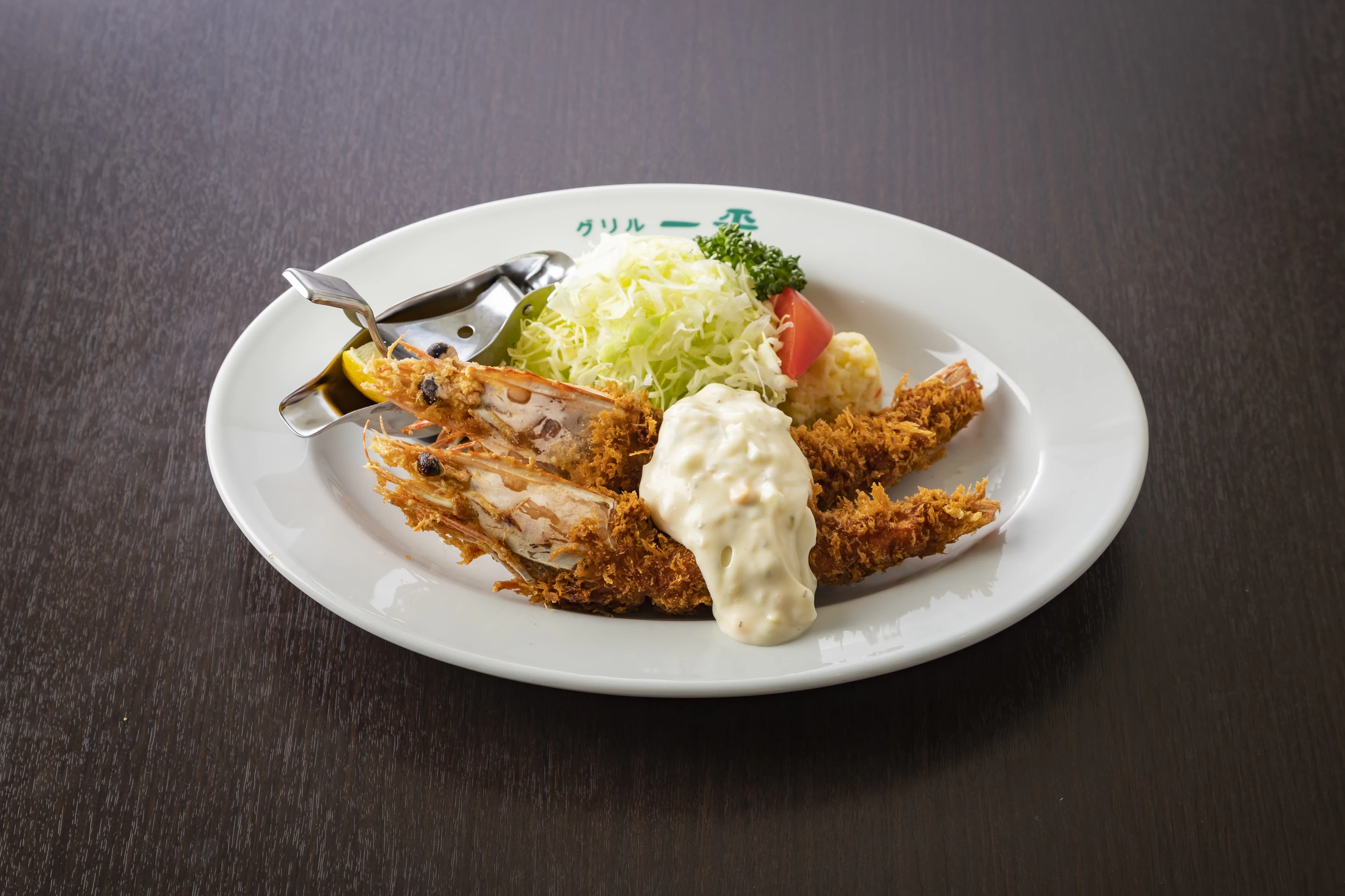 特大天然有頭エビフライ