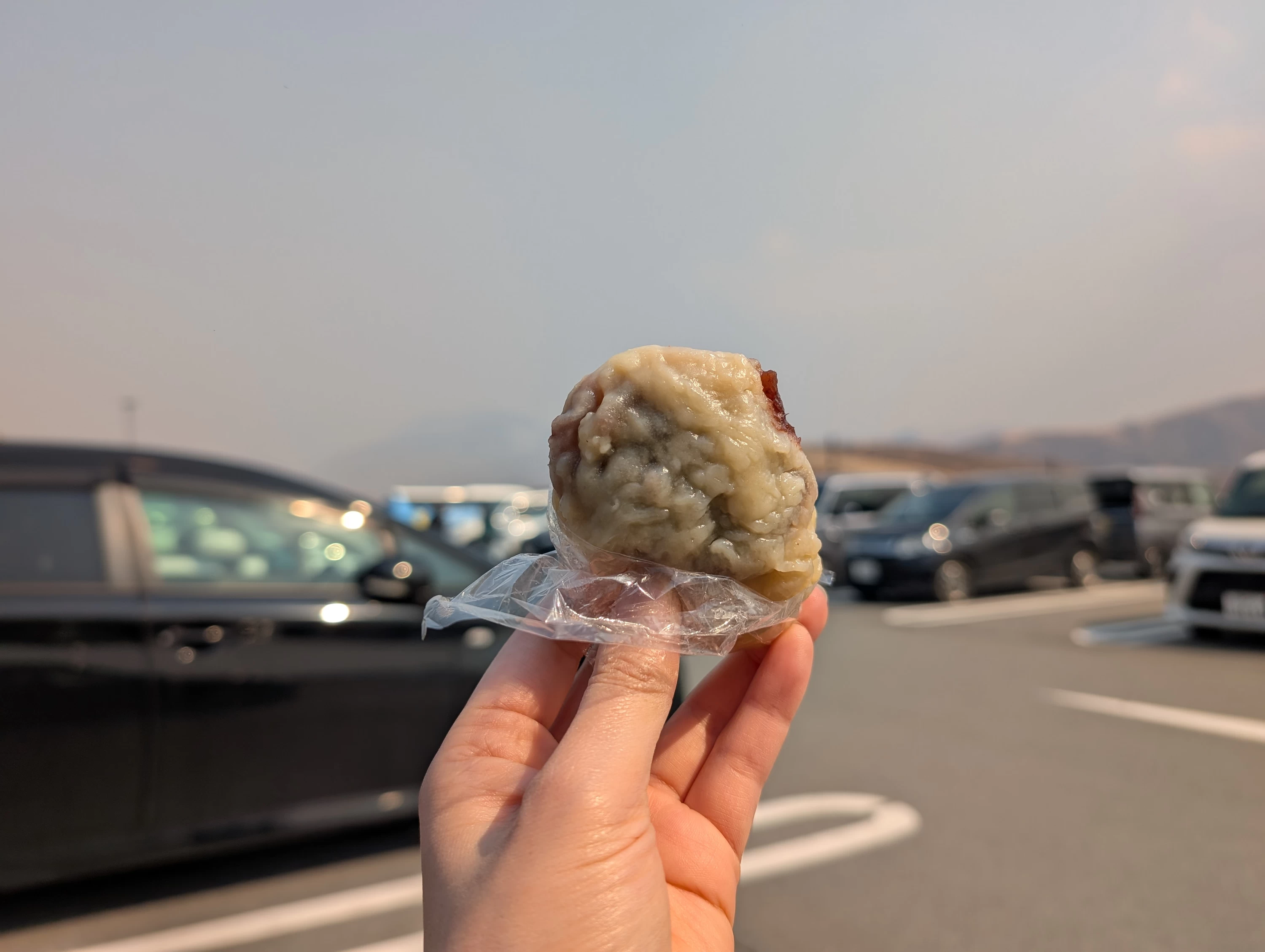 蒸したて「いきなり団子」1個200円（現地にて撮影）