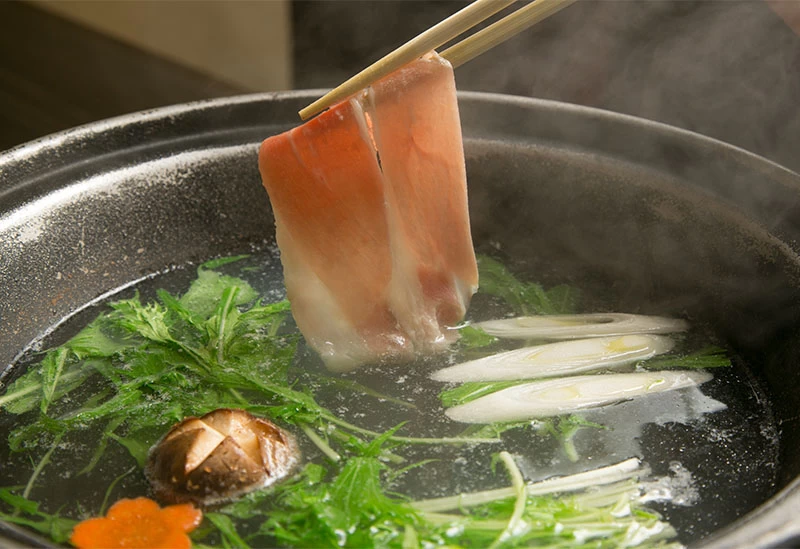 甘みが引き出る黒豚しゃぶしゃぶ