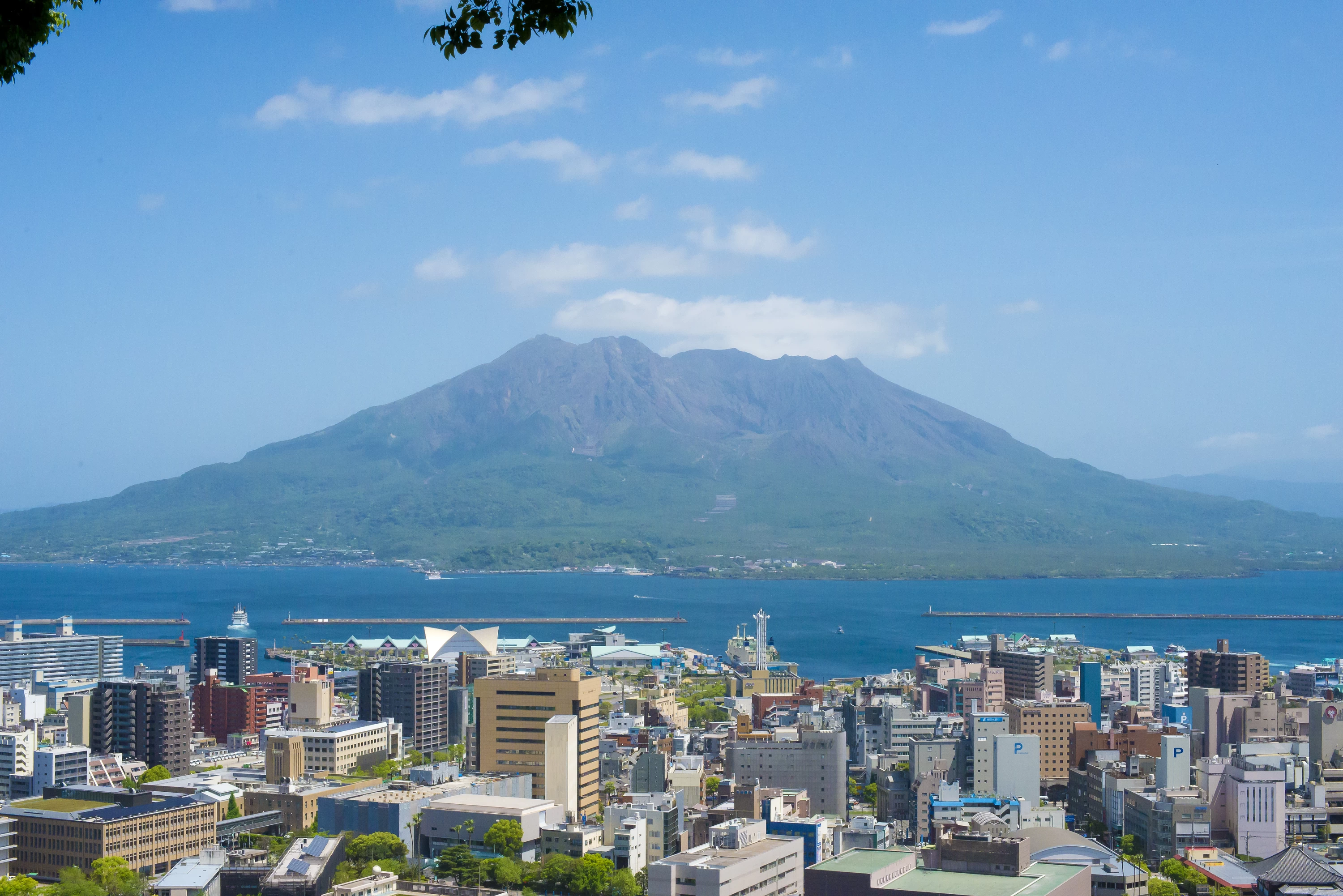 城山から観る桜島（現地にて撮影）