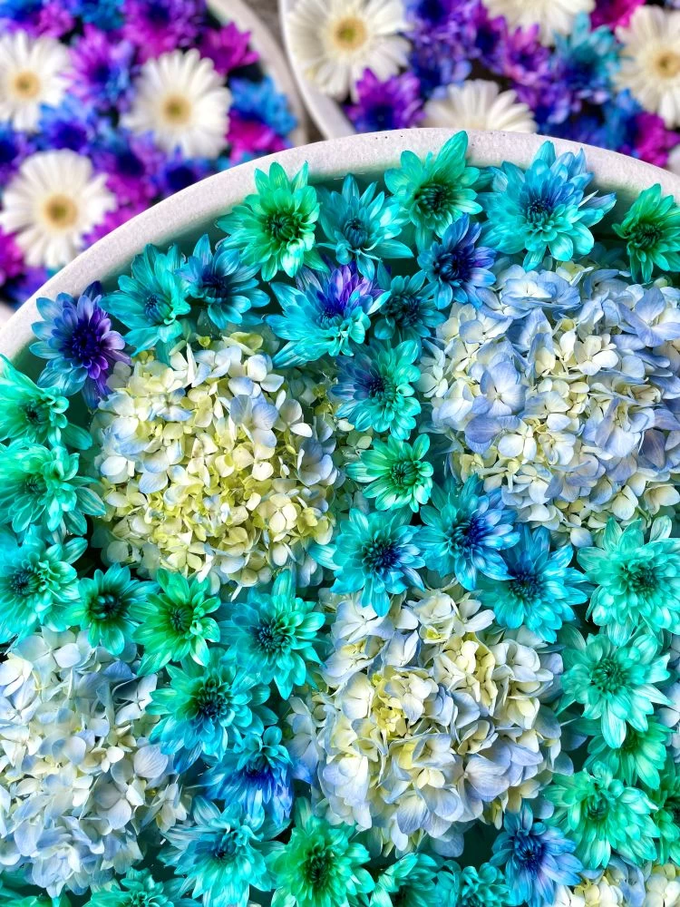 紫陽花の花手水