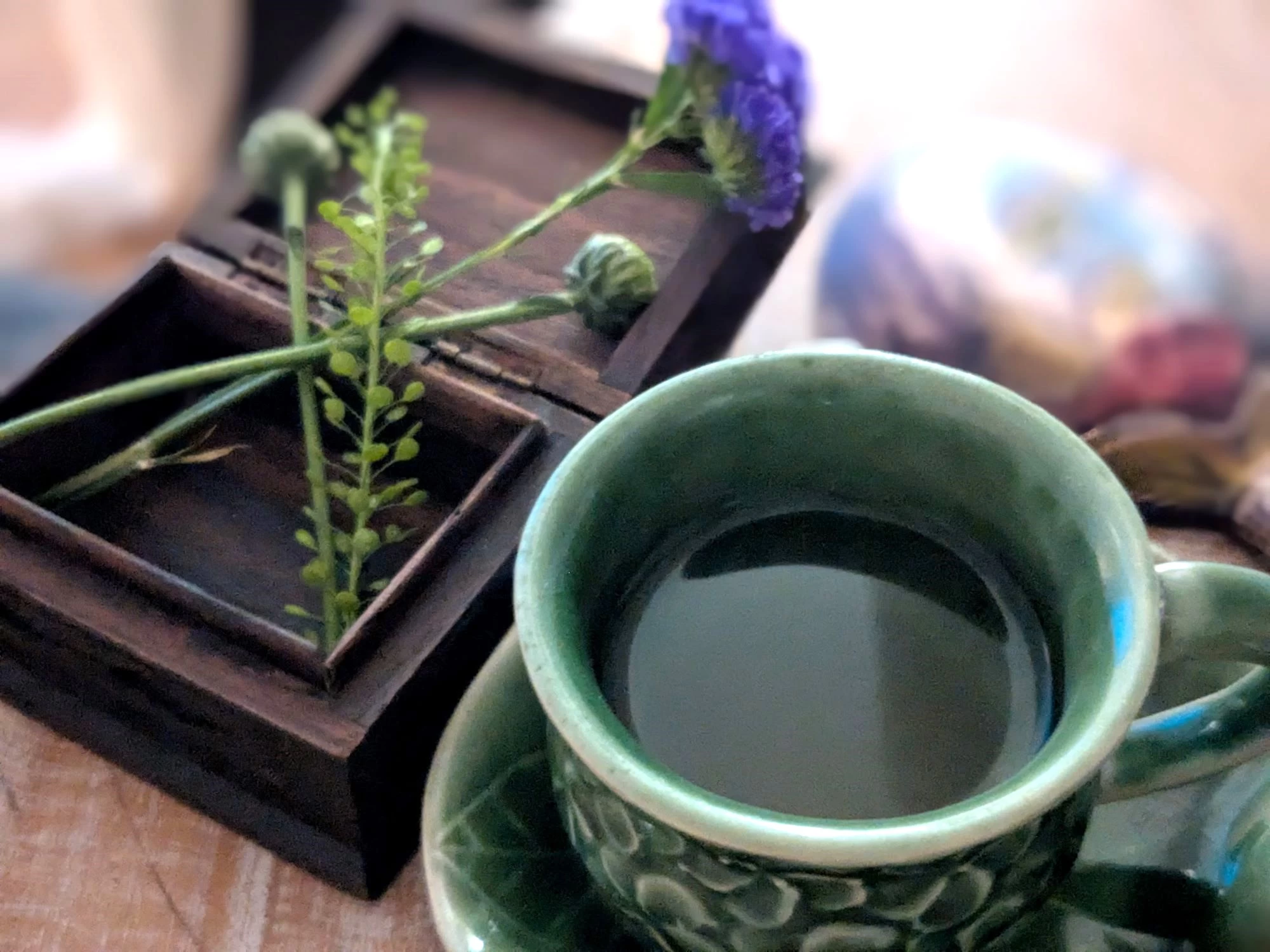 トリートメントの後のがごめ昆布茶(現地にて撮影)
