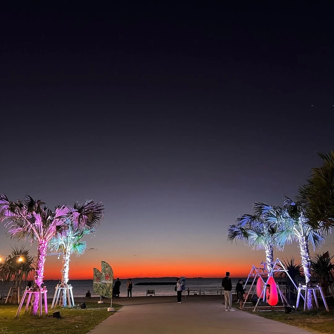 夜にはライトアップも