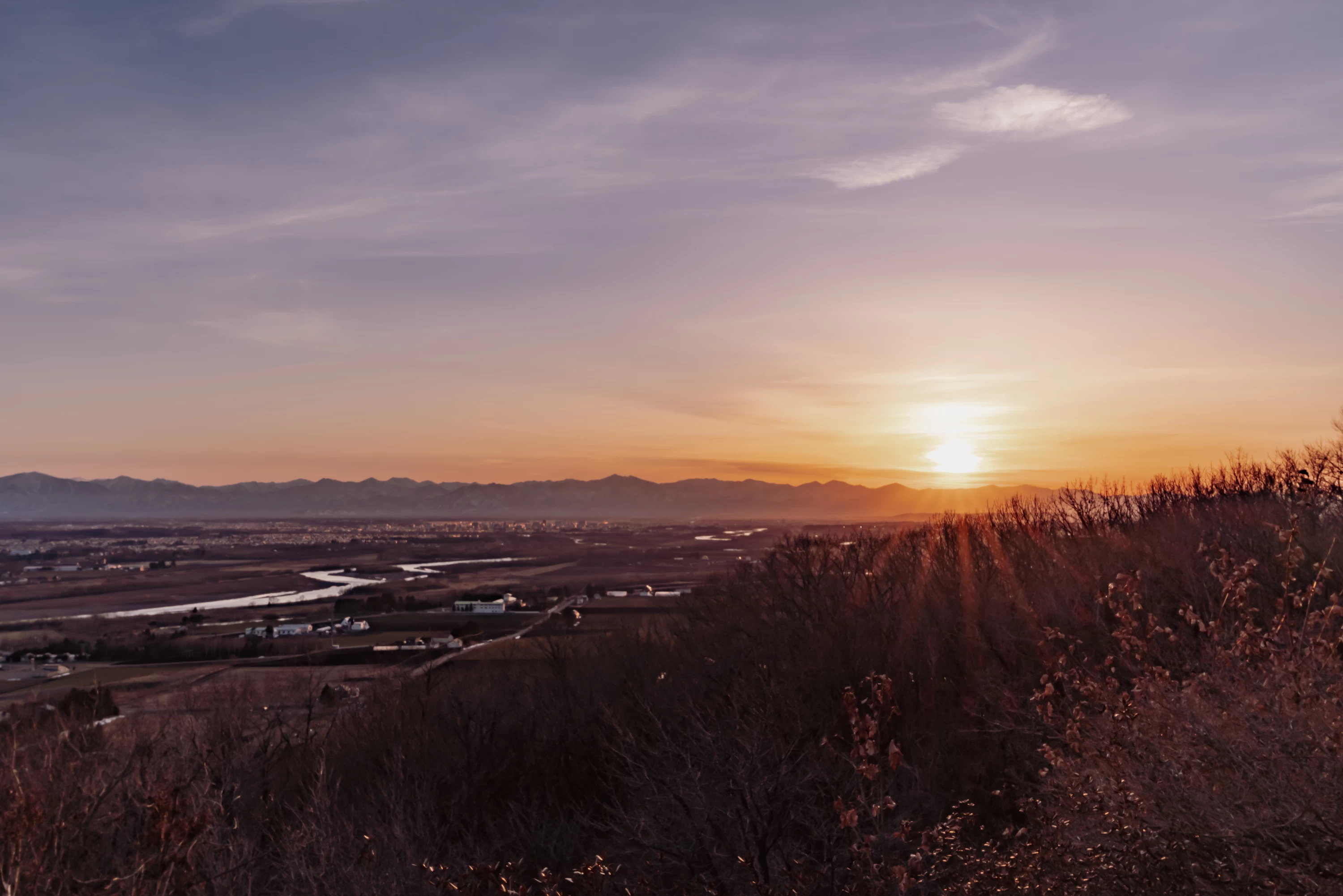十勝ヶ丘公園からの夕陽