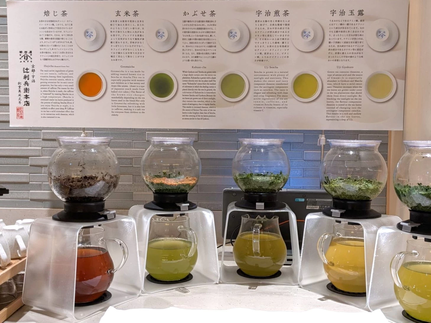 日本茶飲み比べ（現地にて撮影）