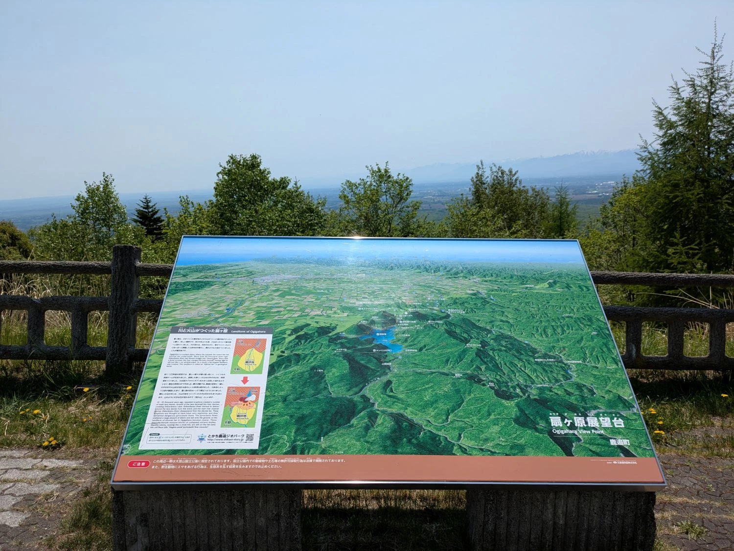 展望台からの眺めの解説パネル（現地にて撮影）