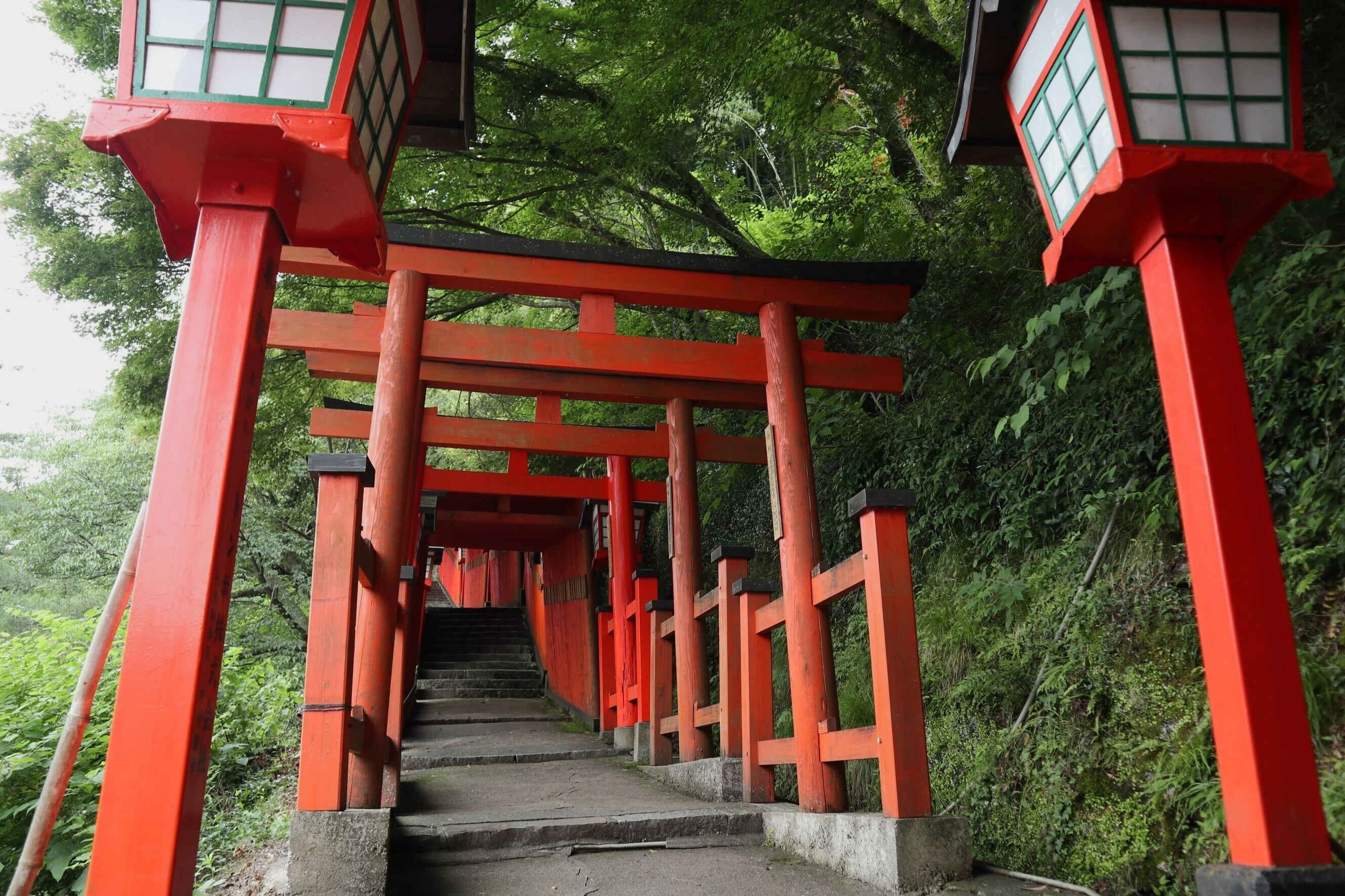 石段を登るためスニーカー必須（現地にて撮影）