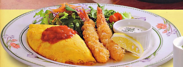 オムライス＆海老フライ