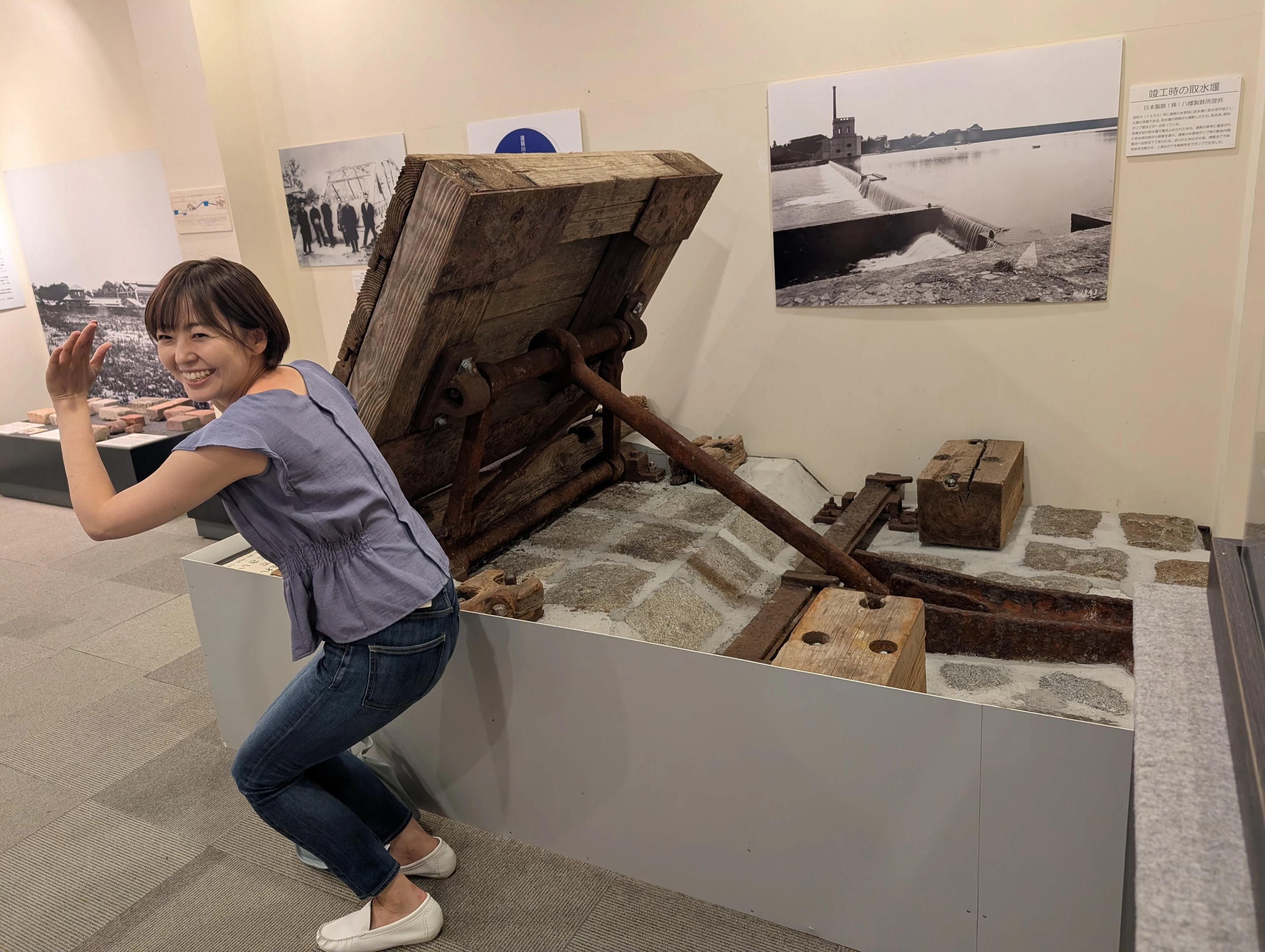 使用されていた本物の堰（現地にて撮影）