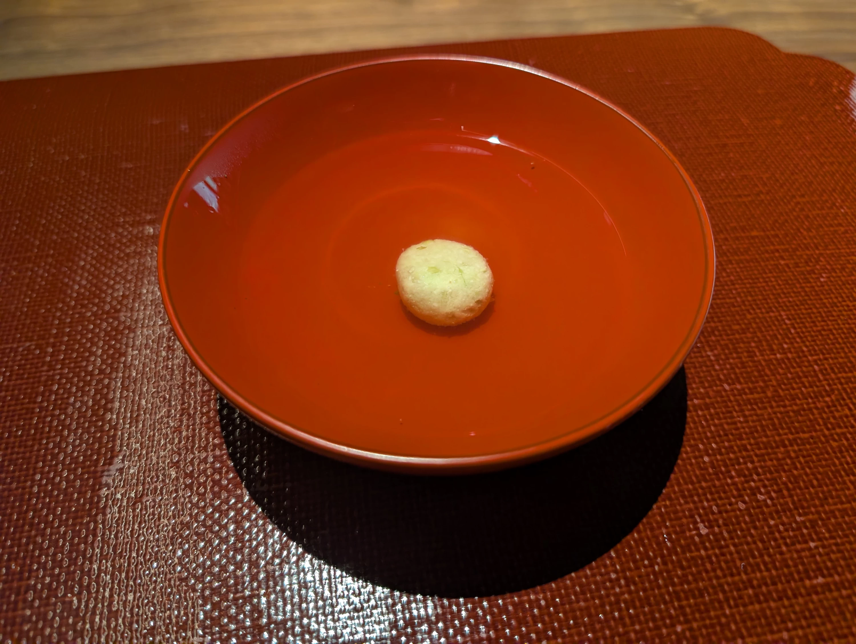 枝豆と上新粉のお椀（現地にて撮影）