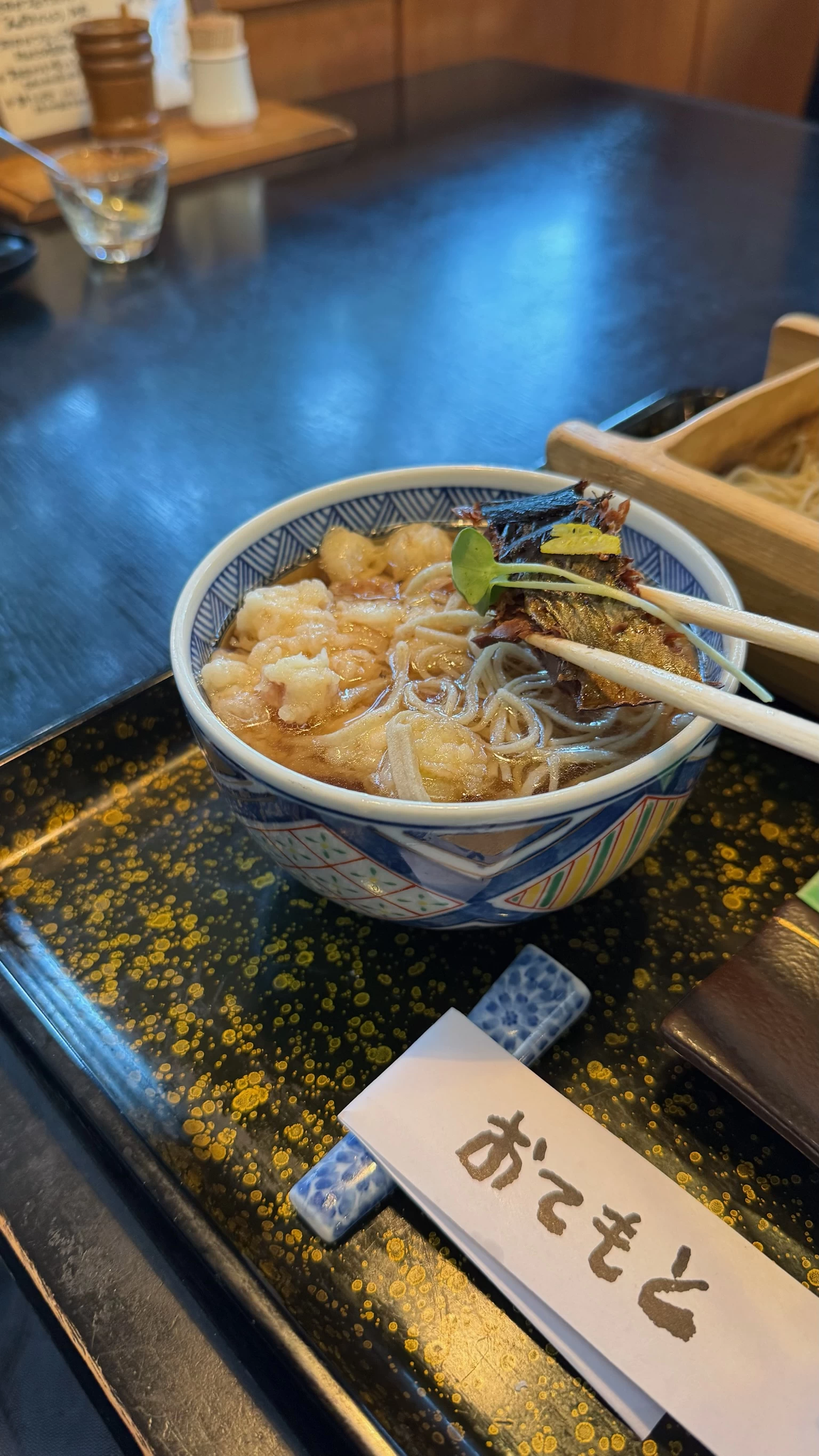 天ぬきそば（在来種のそば）3種盛（現地にて撮影）